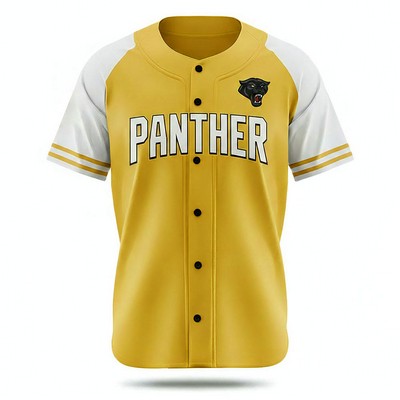 Men's Full Button Baseball Jersey Birdseye Mesh 160 GSM